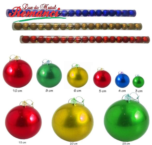Luz de Natal - Produtos - Bolas de Natal em Tubo - Enfeites Natalinos
