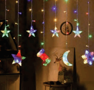 Cascata 95 leds figuras natalinas