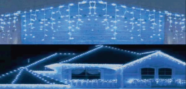 Cascata 200 LEDs azul fixa