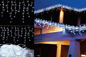 Cascata 400 LEDs Branco fio br fixa Tom m/mf