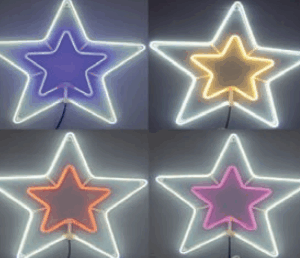 Estrela de neon sortido 8 funções uso interno e externo IP44
