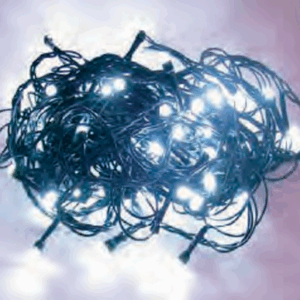 100 LEDs br 8f fio verde 10,00m