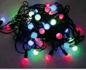 Cordão 40 mini bolas Leds COLOR