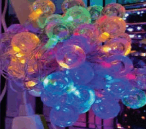 Cordao 50 bolinhas transparentes color fio transparente 8f Bivolt