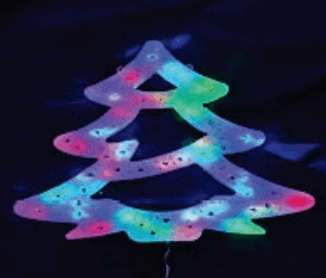 Enf. De parede árvore de natal com 35 LEDs coloridos pisca bivolt 39.5*37cm