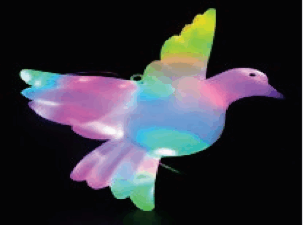 Pombo da paz com 20 LEDS colorido uso externo ip44
