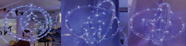 Argola dupla c/figuras Natalinas 80 Leds BR sortido 33cm