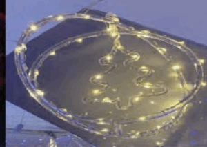 Argola dupla c/figuras Natalinas 80 Leds WARM sortido 33cm