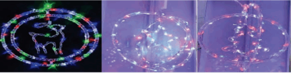 Argola dupla c/figuras Natalinas 80 Leds color sortido 33cm