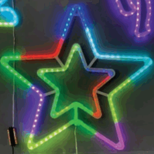 ARMAÇÃO DE ESTRELA COM 144 LEDs RGB MÁGICA MULTIFUNÇÕES USO EXTERNO BIVOLT