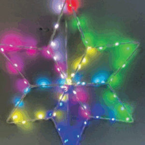 ARMAÇÃO ESTRELA COM 58 LEDS RGB MÁGICA