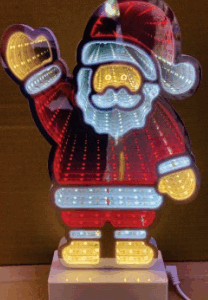 PAPAI NOEL 156 LEDs COM FUNDO INFINITO A PILHA E USB