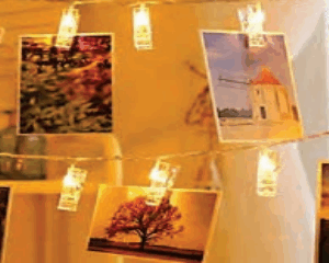 CORDAO PREGADOR 10 LEDS WARM pilha
