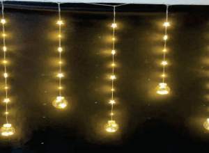 Cascata 108 LEDs warm BOLA na ponta 8f