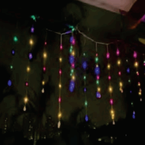 Cascata 300 micro LEDs Color fio arame 8f 5m  uso externo