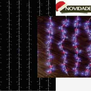 CORTINA 800 LEDS (400 COLORIDO FIXO 400 BRANCO FUNÇÃO CACHOEIRA) BIVOLT