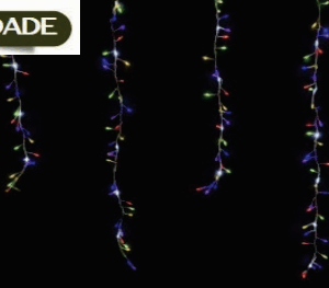 CASCATA FIO DE FADA PVC (300 LEDS COLORDO FIXO E 180 LEDs BRANCO FUNÇÃO CACHOEIRA USO EXTERNO