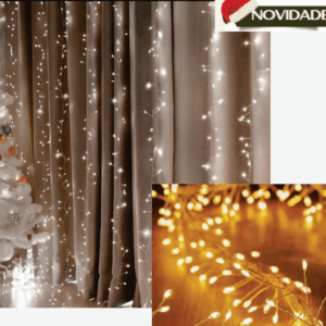 CORTINA 900 LEDs WARM FIO DE FADA 10 FUNÇÕES BIVOLT