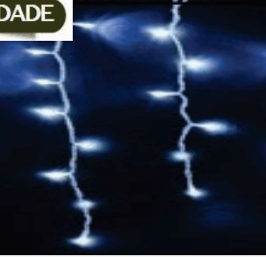 CASCATA 200 LEDS (140 BRANCO FIXO E 60 FLASH BRANCO)CONECTOR M/F USO EXTERNO BIVOLT