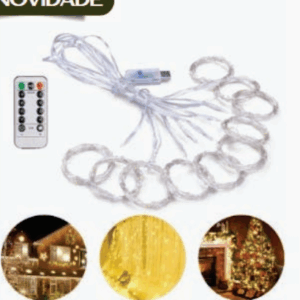 CORTINA 300 LEDS WARM FIO DE FADA 8 FUNÇÕES USB
