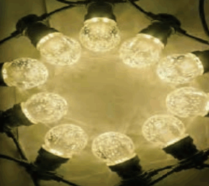 Cordao 10 lâmp leds Warm efeito bolhas d'água