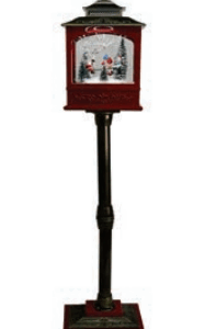Poste Natalino preto com papai noel e boneco de neve na Gangorra 124cm