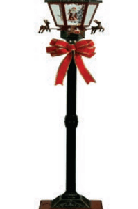 Poste Natalino com papai noel e renas - 140cm