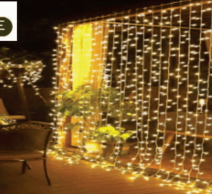 Cortina 900 LEDs WARM Fio BR Bivolt IP44 TOM M/F