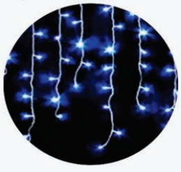 Cascata 300  LEDs Az  8f Bivolt
