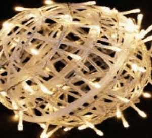 Bola vazada 40cm 150 LEDS warm bivolt uso externo
