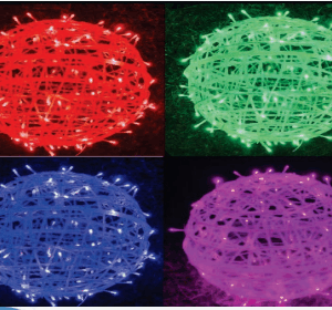 Bola vazada 30cm com 100 LEDs Cores sotido  bivolt uso externo