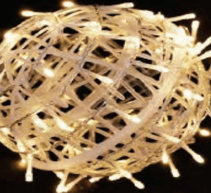 Bola vazada 20cm 80 leds warm Bivolt uso externo