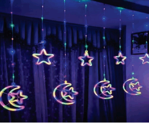 Cascata 150 LEDs fio de fada estrela  na ponta 8 Funções