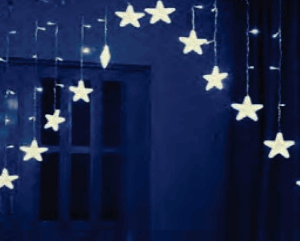 Cascata 224 LEDs Branco com estrela na ponta BIVOLT