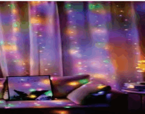 Cortina 192 LEDS f. cachoeira fio de fada PVC sortido
