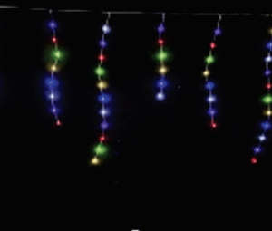 Cascata 147 Leds color 8f fio de fada PVC tom m/mf
