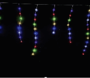 Cascata 231 Leds color 8f fio de fada PVC tom m/mf