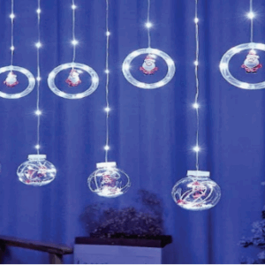 Cortina 135 leds br 5 argolas e 5 bolas