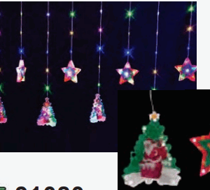 Cascata fio de fada PVC 115 Leds Árvore com estrela