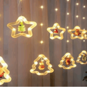 Cascata 110 leds Árvore com estrela transp