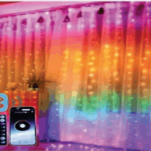 Cortina 280 leds multifunções color com controle