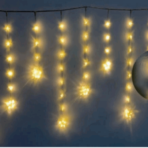 Cascata 128Leds Warm estrelinha fio de fada  - 8 funções - tom M/F
