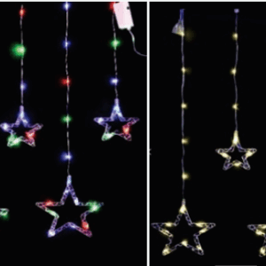 Cascata fio de fada 115 leds estrelinha função warm e colorida