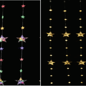 Cortina fio de fada 210 leds estrelinha função warm e colorida