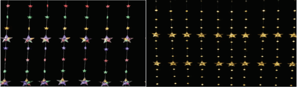 Cortina fio de fada 210 leds estrelinha função warm e colorida