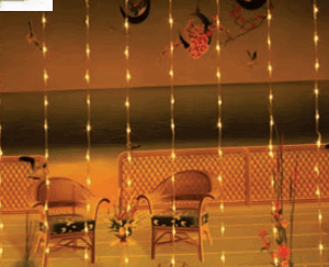 Cortina 240 LEDS warm f. cachoeira fio de fada PVC