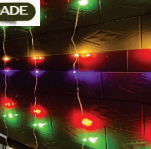 Cortina 240 LEDS color f. cachoeira fio de fada PVC