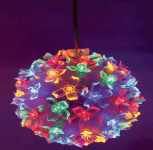 Bola flor cerejeira 20cm - 200 leds colorido - 8 funções