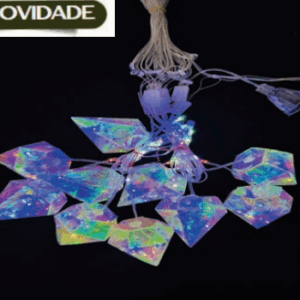 CASCATA 90 LEDS FIO DE FADA COM DIAMANTE FRUTARCOR NA PONTA
