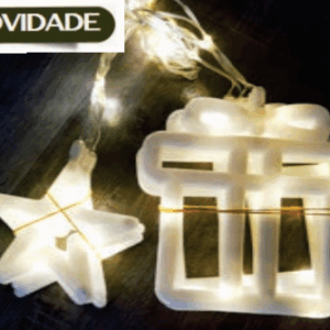 CASCATA 105 LEDS COLORIDO FIO DE FADA COM CAIXA DE PRESENTE E ESTRELA NA PONTA